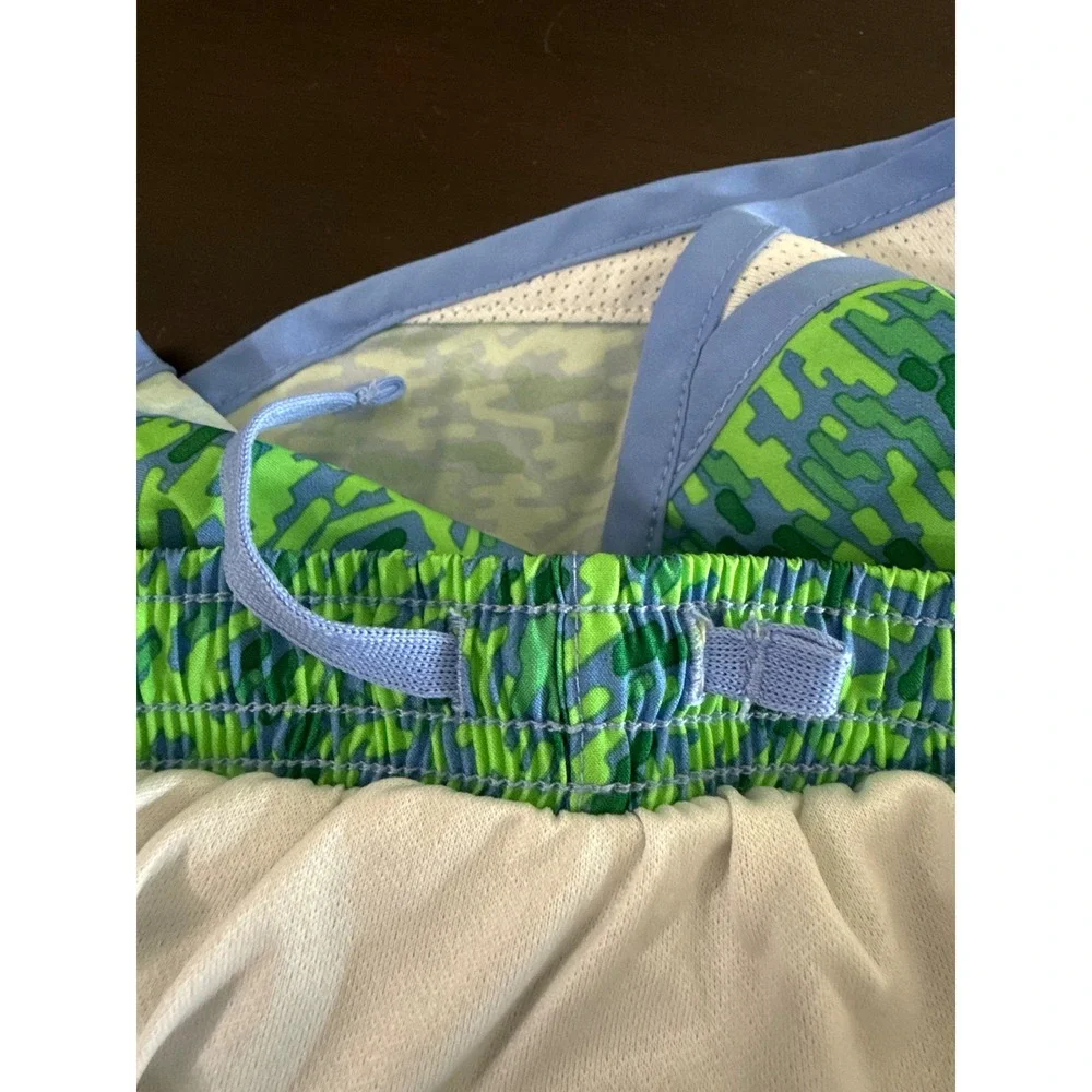 Nike Dri-FIT‎ Running Shorts Girls Large Athletic Green Blue Drawstring